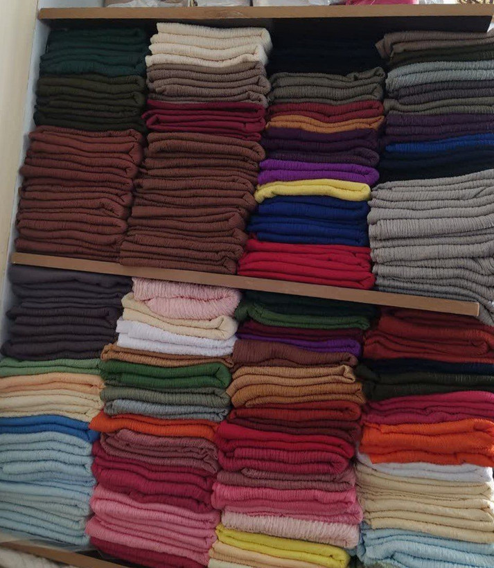 شال پفکی زنانه قواره بزرگ رنگ بندی