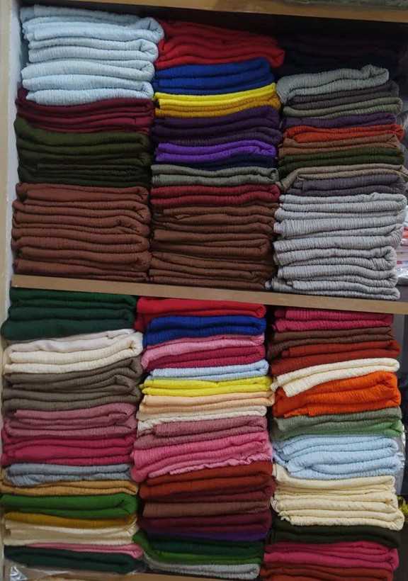 شال پفکی زنانه قواره بزرگ رنگ بندی