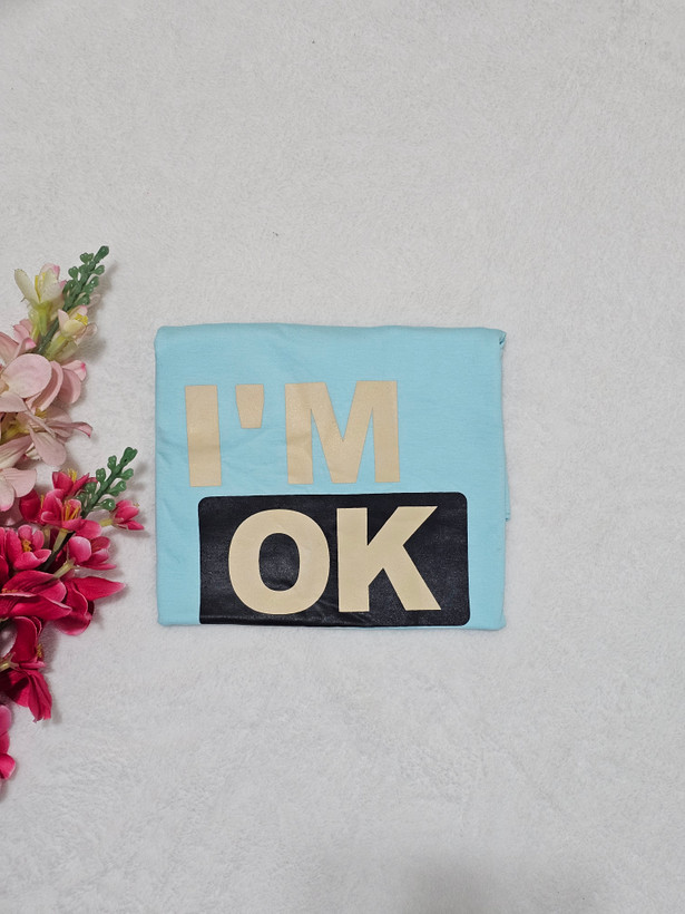تیشرت لانگ زنانه طرح OK تیشرت لانگ تیشرت سایز بزرگ