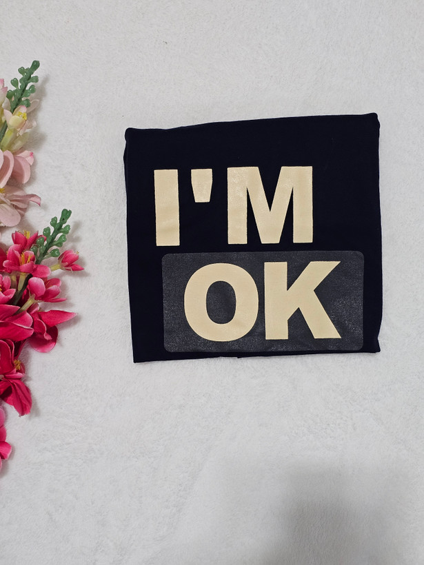 تیشرت لانگ زنانه طرح OK تیشرت لانگ تیشرت سایز بزرگ